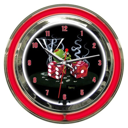 Continuum Sitting On Seven 14 in. Neon Clock CO2640722